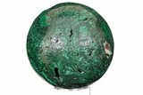 Large, 6.1" Flowery, Polished Malachite Sphere (16 lbs) - Congo - #192008-1
